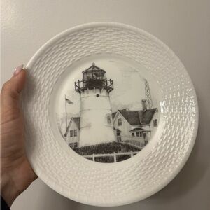 Wedgwood Nantucket Basket 9 inch Lighthouse Luncheon Plate Black and White